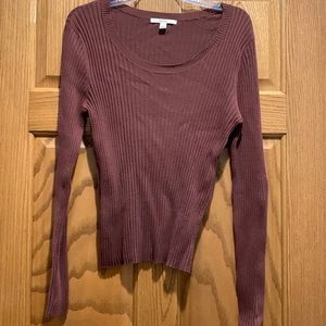 Merona Brown Ribbed Thin-gauge Sweater
